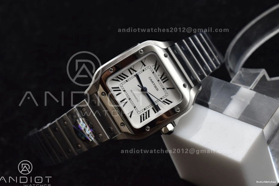 MIYOTA de on SS TopPick Cartier Santos Edition Dial White 1045 SmartLinks 1:1 Bracelet V 35mm BVF SS Best 9015 1026